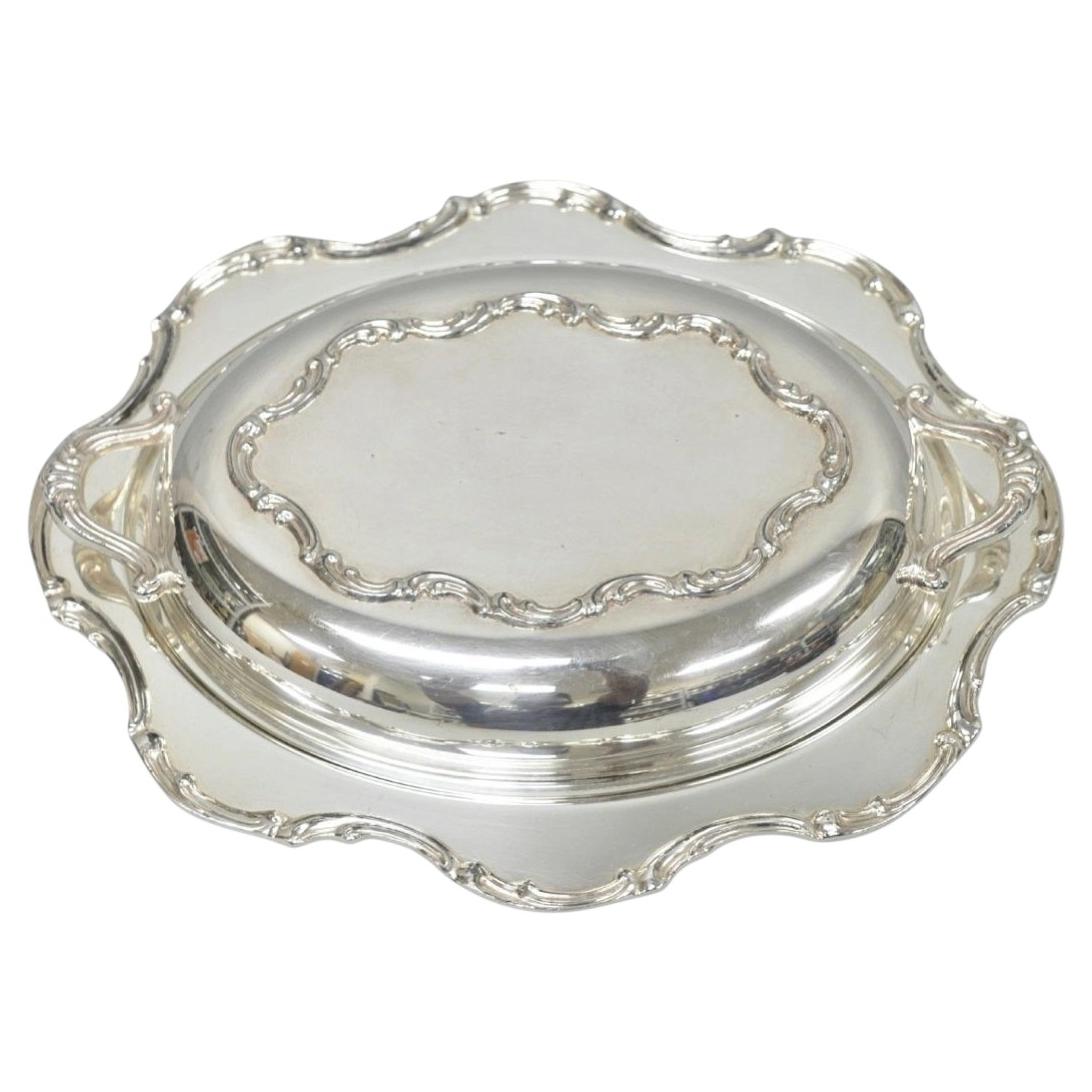 Vintage Victorian Style Silver Plated Covered Vegetable Serving Dish Platter