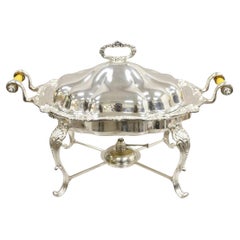 Vintage Victorian Style Silver Plated English Warmer Buffet Chaffing Dish