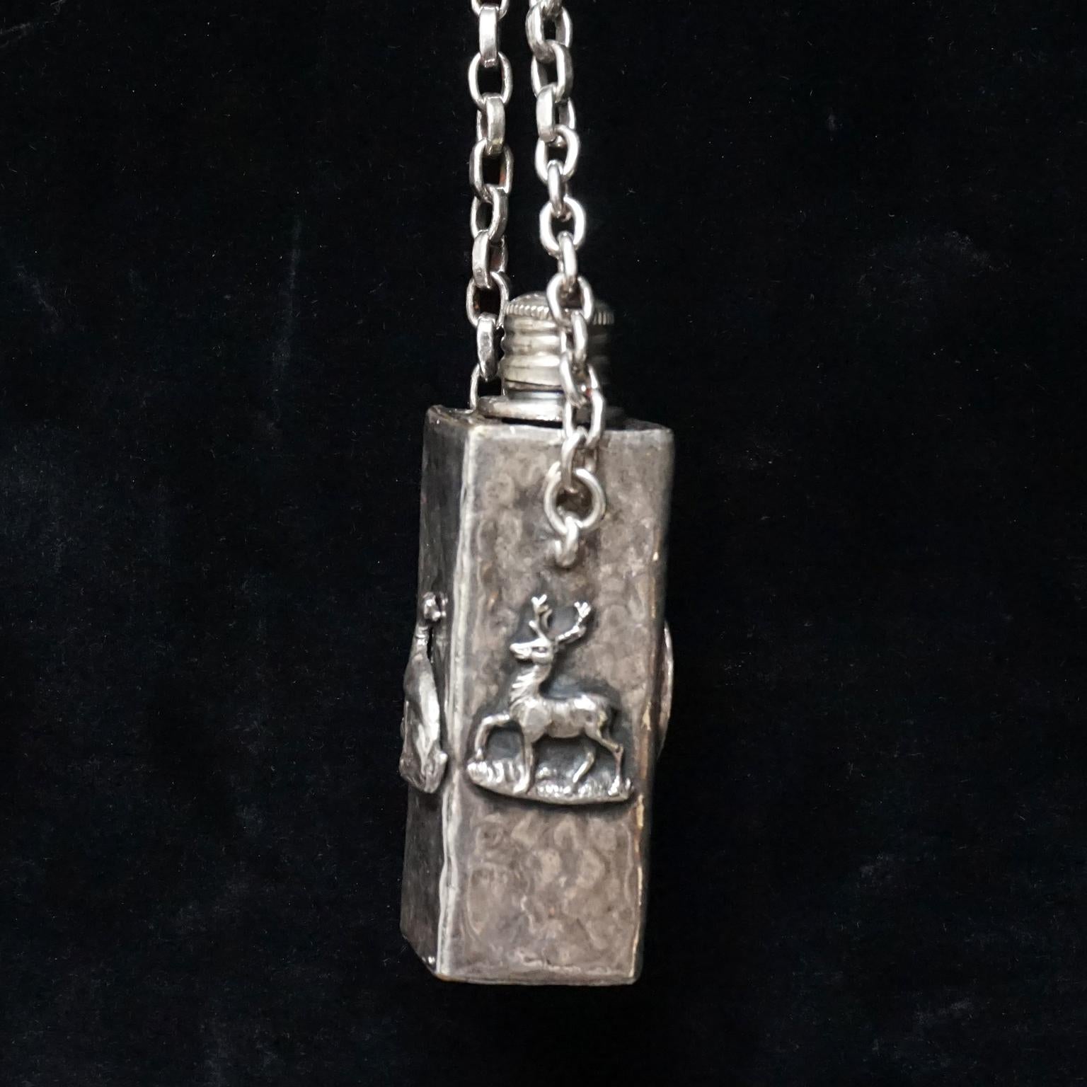 Vintage Victorian Style Silver Plated Fairytale Book Chain Necklace with Bottle 5