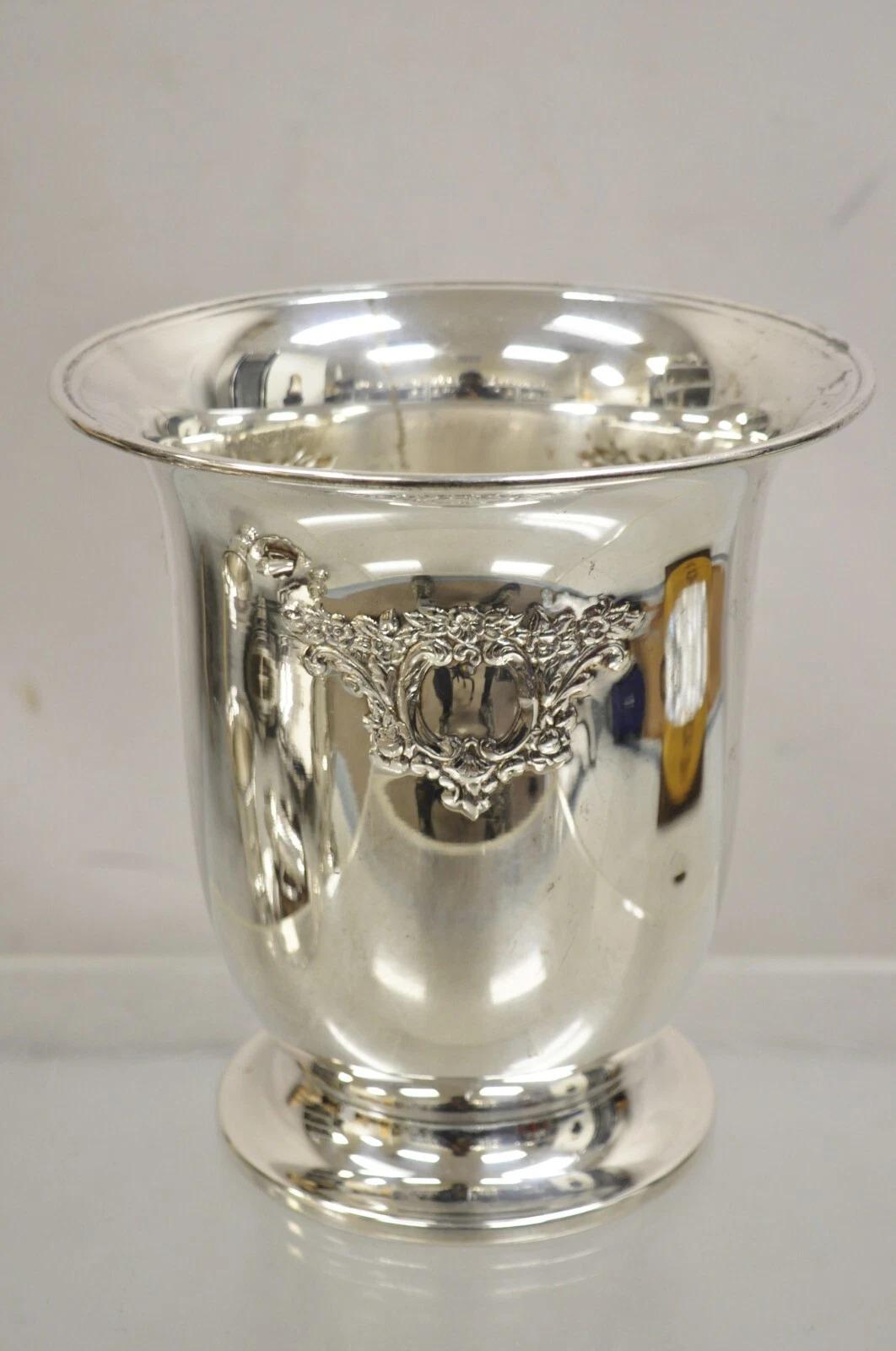 Secchiello da ghiaccio per vino con scanalatura in stile vittoriano d'epoca, con scanalatura in argento in vendita 4