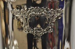 Secchiello da ghiaccio per vino con scanalatura in stile vittoriano d'epoca, con scanalatura in argento