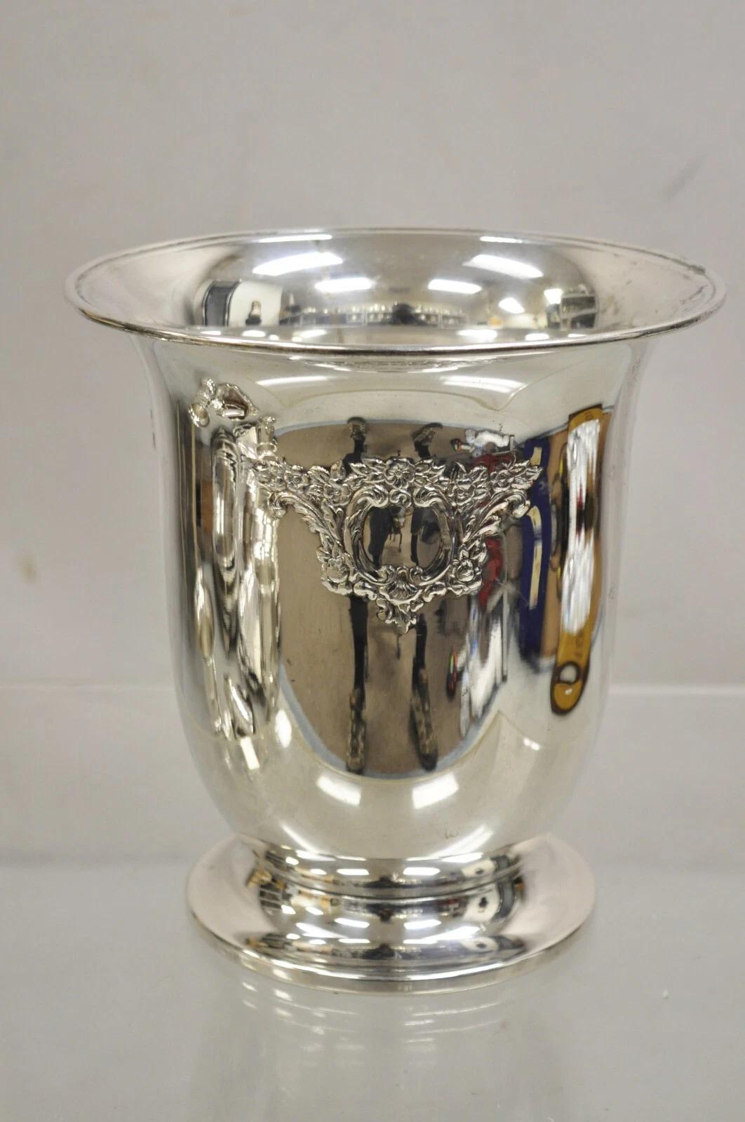Vittoriano Secchiello da ghiaccio per vino con scanalatura in stile vittoriano d'epoca, con scanalatura in argento in vendita