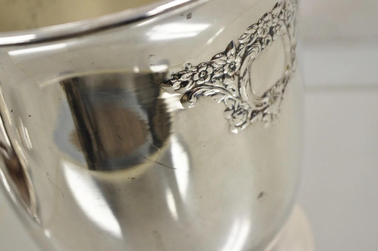 Secchiello da ghiaccio per vino con scanalatura in stile vittoriano d'epoca, con scanalatura in argento in vendita 1