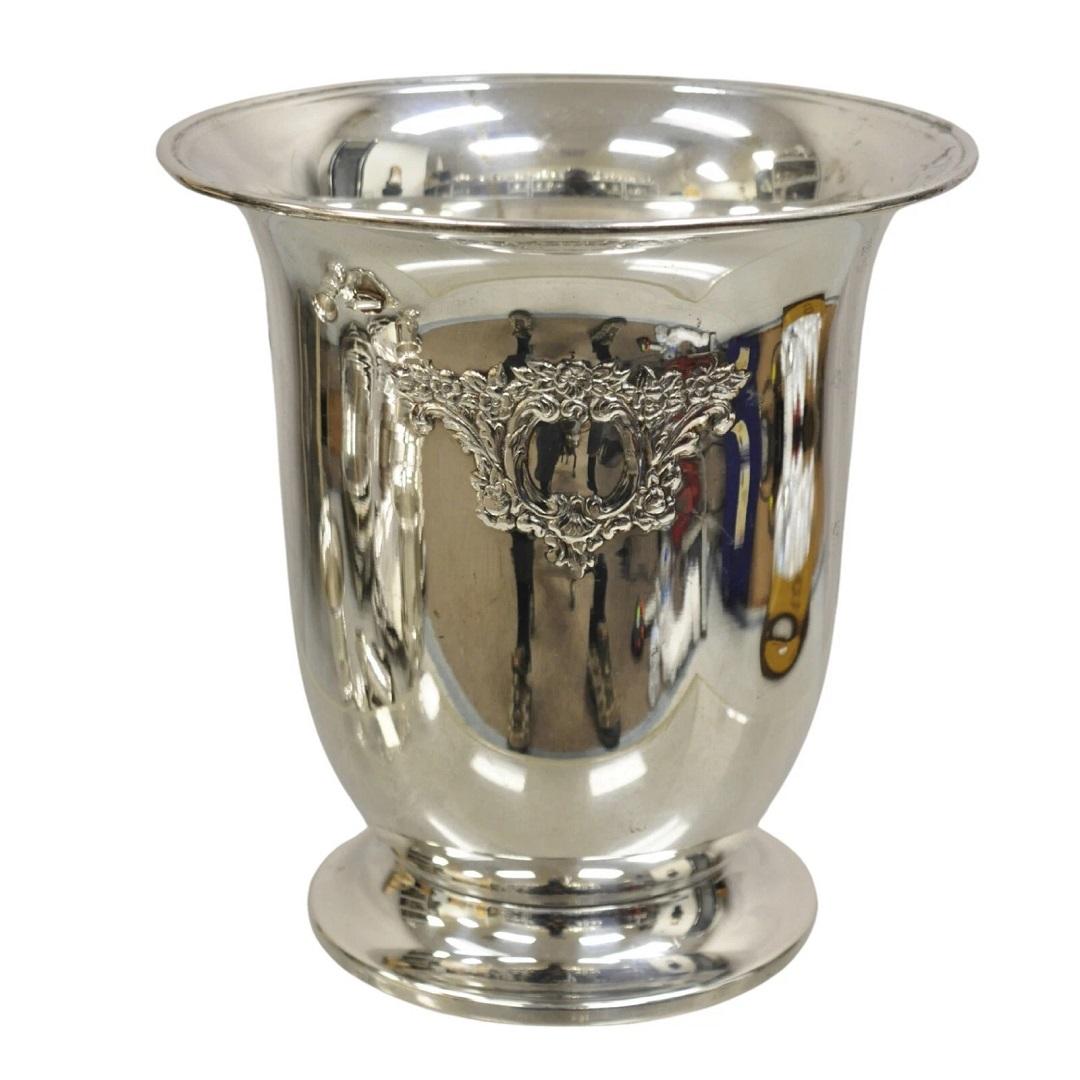 Vintage Victorian Style Silver Plated Fluted Champagne Chiller Wine Ice Bucket