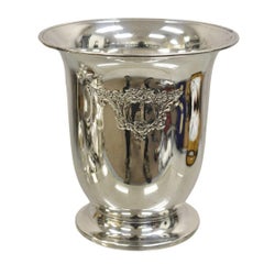 Seau à champagne cannelé de style victorien vintage plaqué argent
