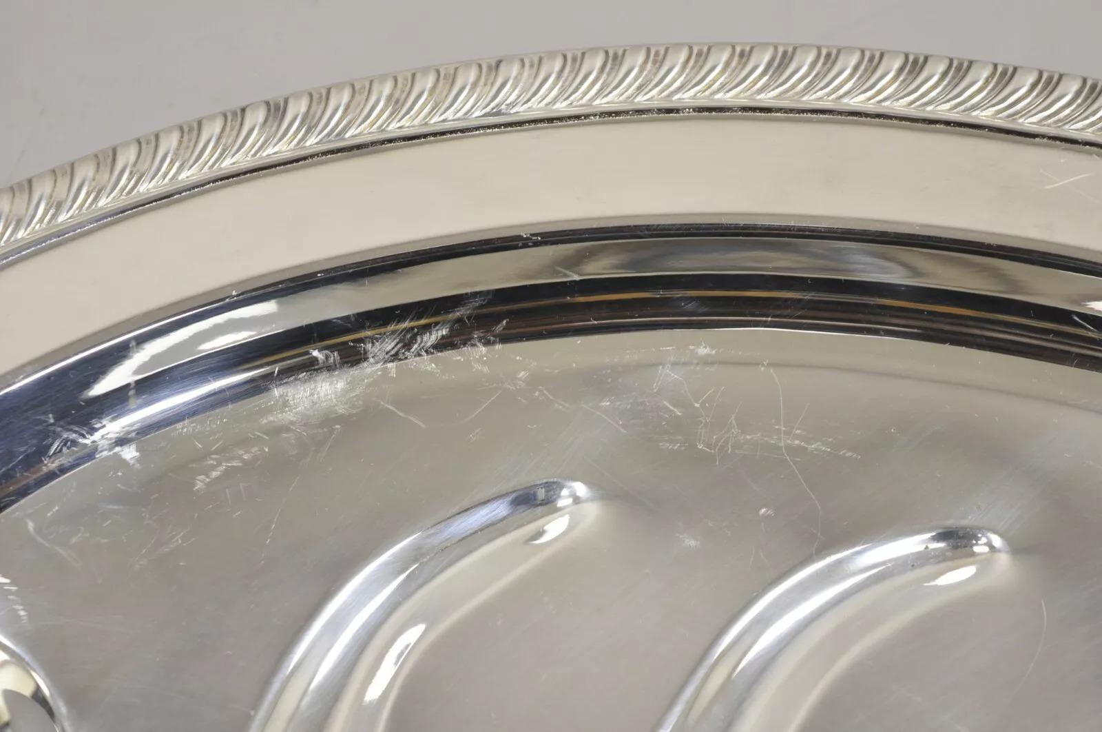 Cubiertos de Carne Estilo Vintage Victoriano Bandeja Ovalada de Plata Plateada en venta 3