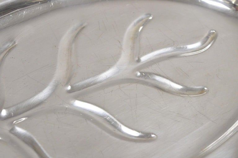 Vintage Victorian Style Silver Plated Oval Footed Meat Cutlery Platter