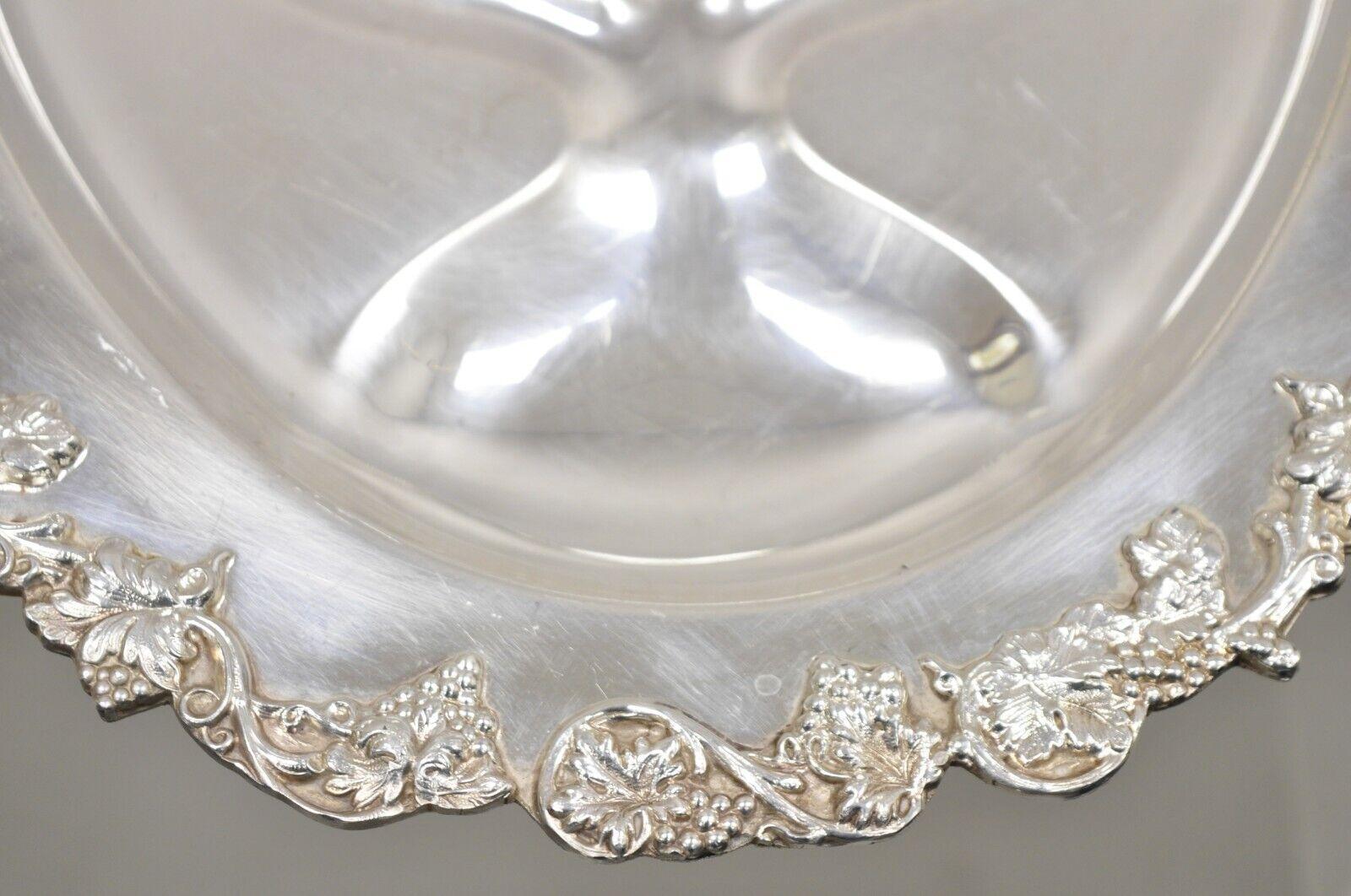 20th Century Vintage Victorian Style Silver Plated Oval Footed Meat Cutlery Platter Tray