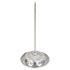 Vintage Victorian Style Silver Plated Restaurant Receipt Metal Spike by Stieff