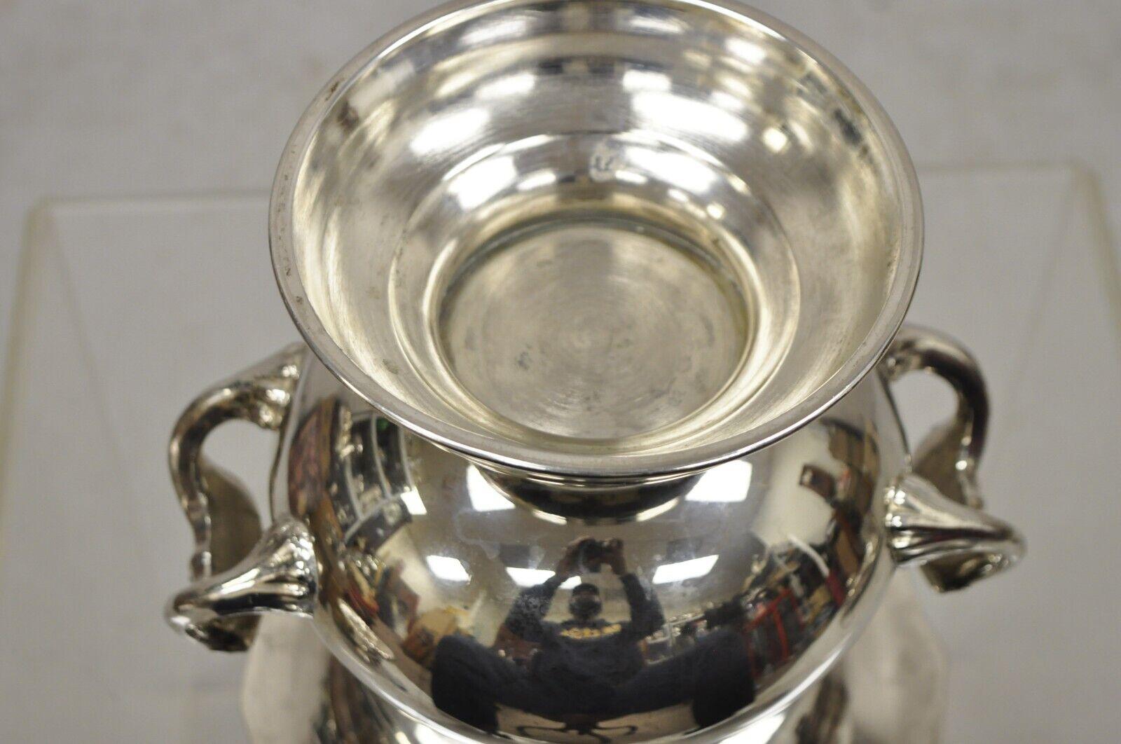 Vintage Victorian Style Silver Plated Trophy Cup Champagne Chiller Ice Bucket For Sale 6