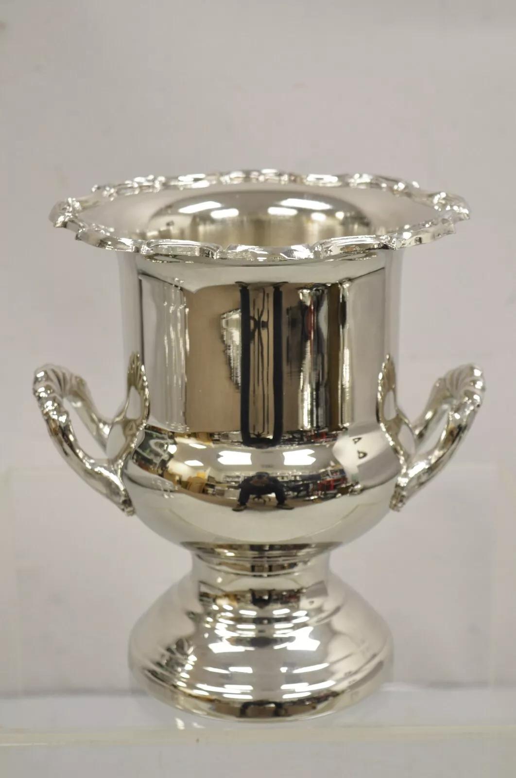 Vintage Victorian Style Silver Plated Trophy Cup Champagne Chiller Ice Bucket For Sale 5