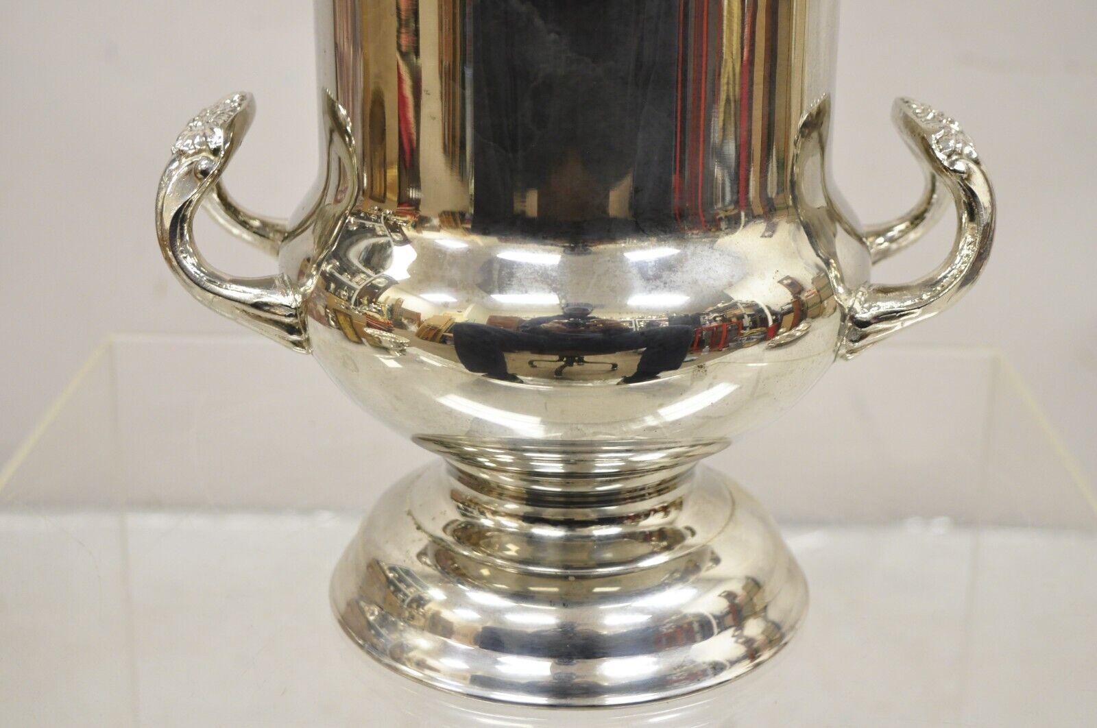 Vintage Victorian Style Silver Plated Trophy Cup Champagne Chiller Ice Bucket For Sale 4