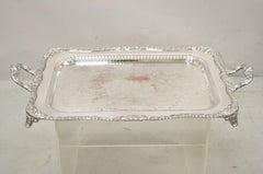 Vintage Victorian Style Silver Plated Twin Handle Ornate Platter Tray