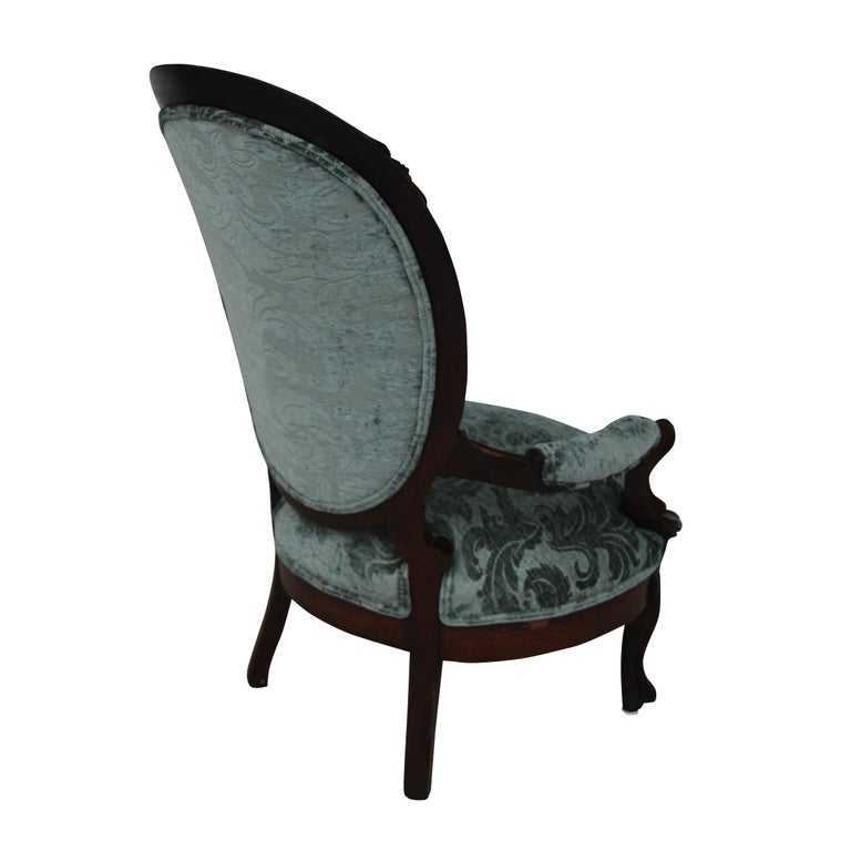 Vintage Victorian Style Spoon Back Lounge Chair For Sale at 1stDibs