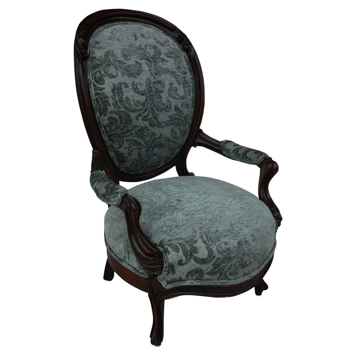 Vintage Victorian Style Spoon Back Lounge Chair For Sale at 1stDibs ...