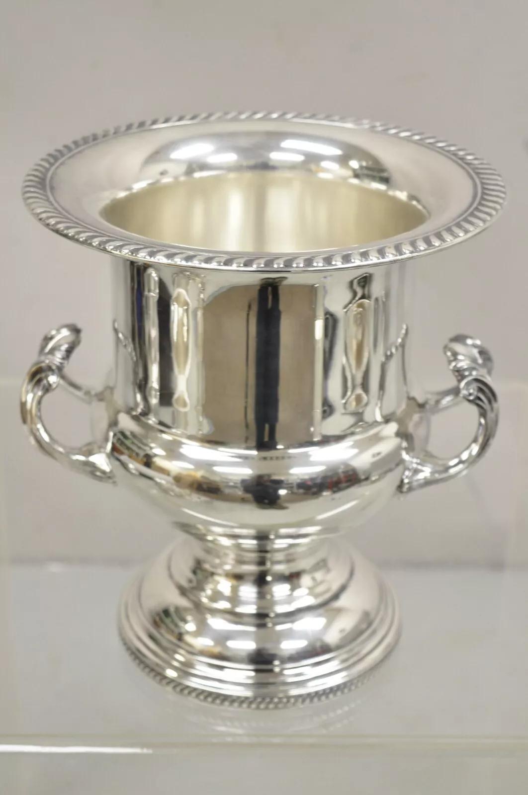 Vintage Victorian Style Trophy Cup Silver Plated Champagne Chiller Ice Bucket For Sale 6