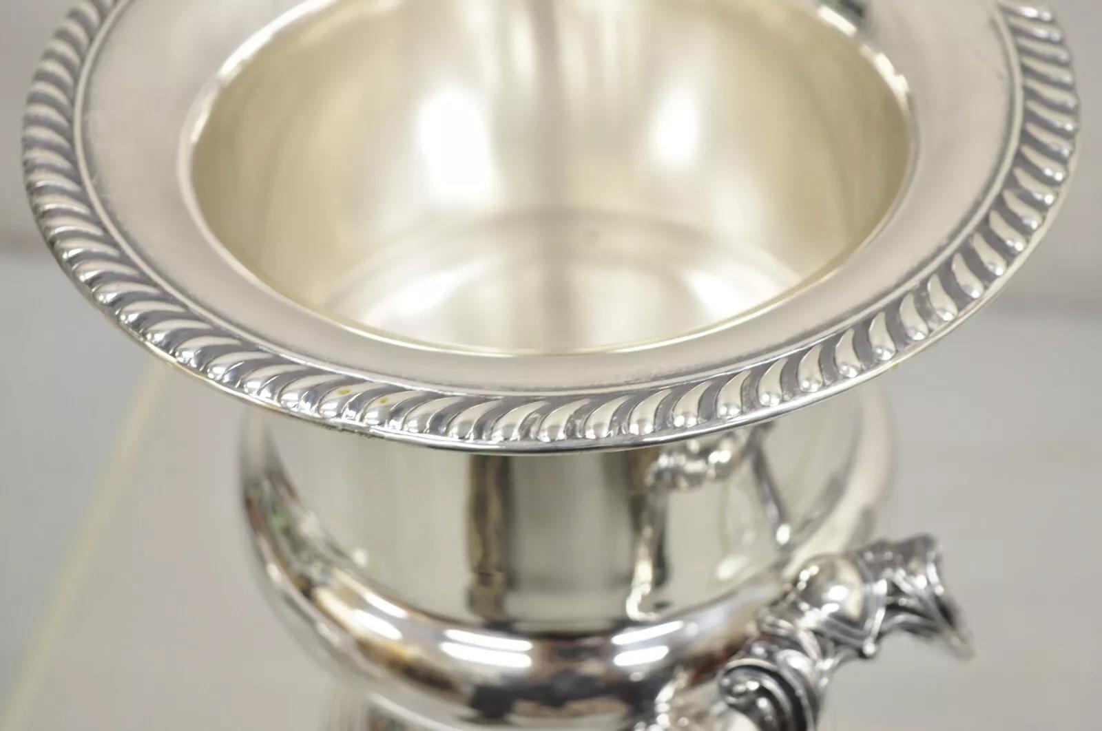 Vintage Victorian Style Trophy Cup Silver Plated Champagne Chiller Ice Bucket For Sale 1