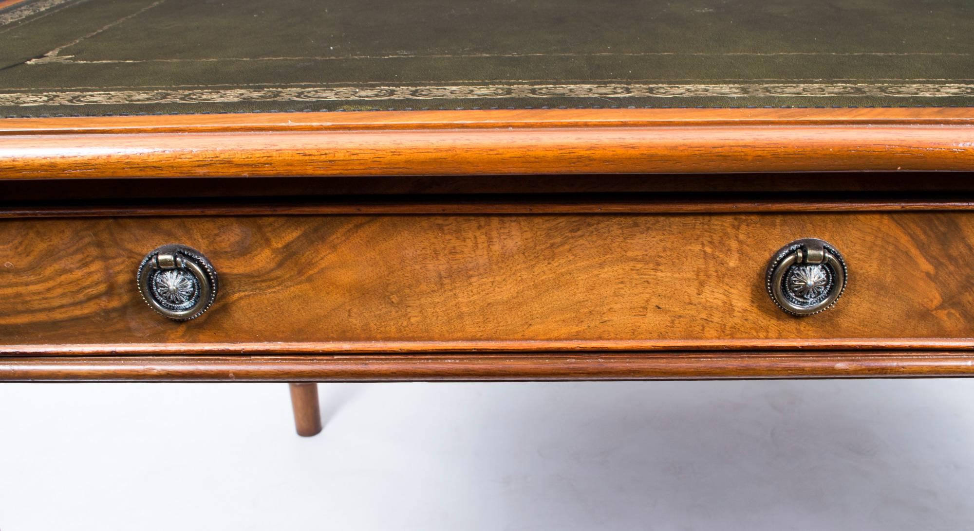 Mid-20th Century Vintage Victorian Style Walnut Writing Table Desk, 1930s