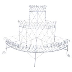 Espositore angolare da giardino in filo metallico bianco, stile vittoriano vintage