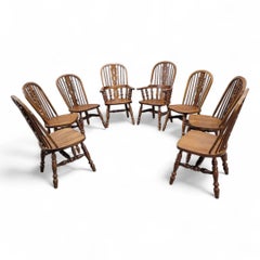Vintage Victorian Style Windsor Dining Chairs By Nichols And Stone - Set Of 8