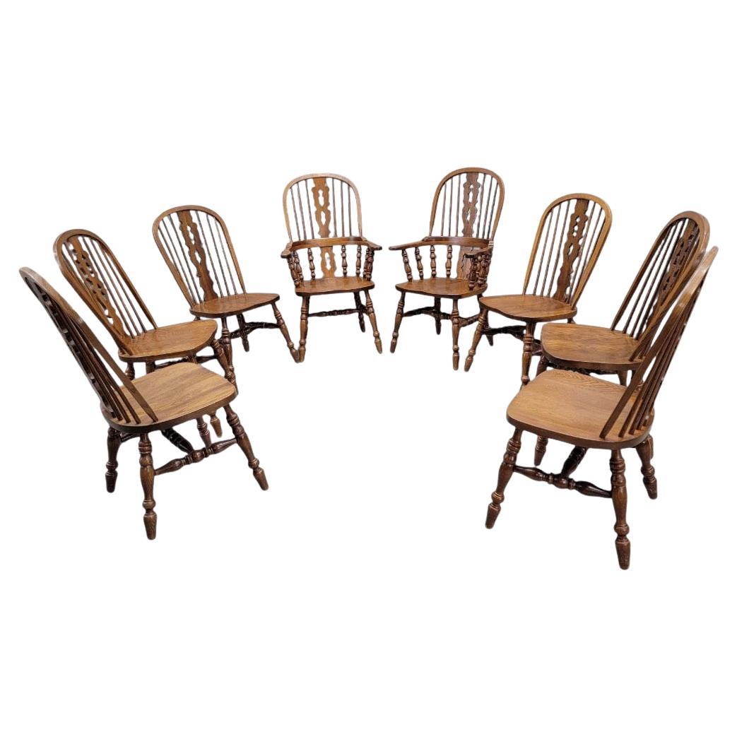 Chaises de salle à manger Windsor de style victorien par Nichols & Stone - Lot de 8