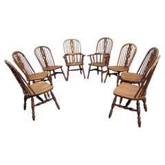 Used Victorian Style Windsor Dining Chairs By Nichols And Stone - Set Of 8