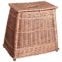 Vintage Victorian Wicker Fisherman''s Basket Creel