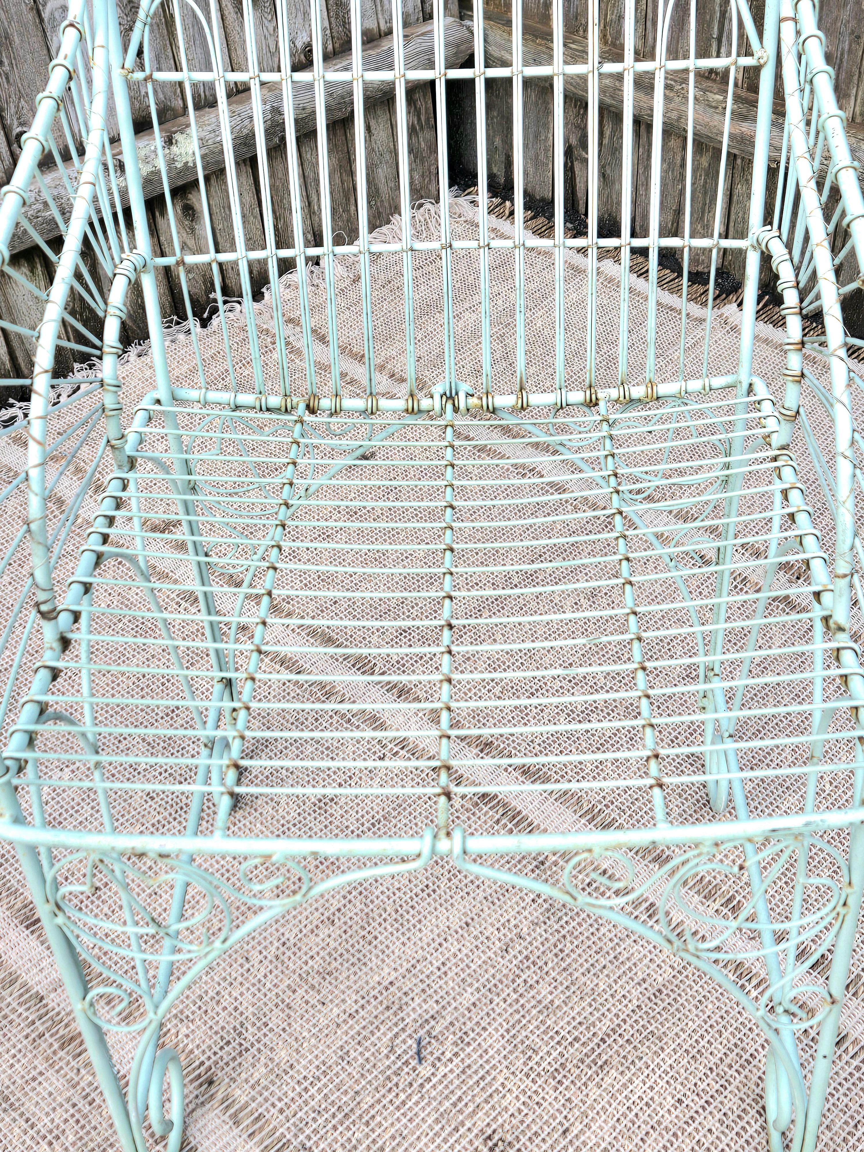 Vintage Victorian Wrought Iron Outdoor Chair For Sale 7