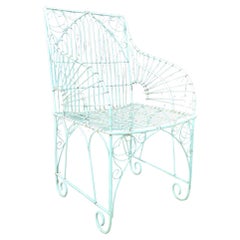 Vintage viktorianischen Schmiedeeisen Stuhl im Freien