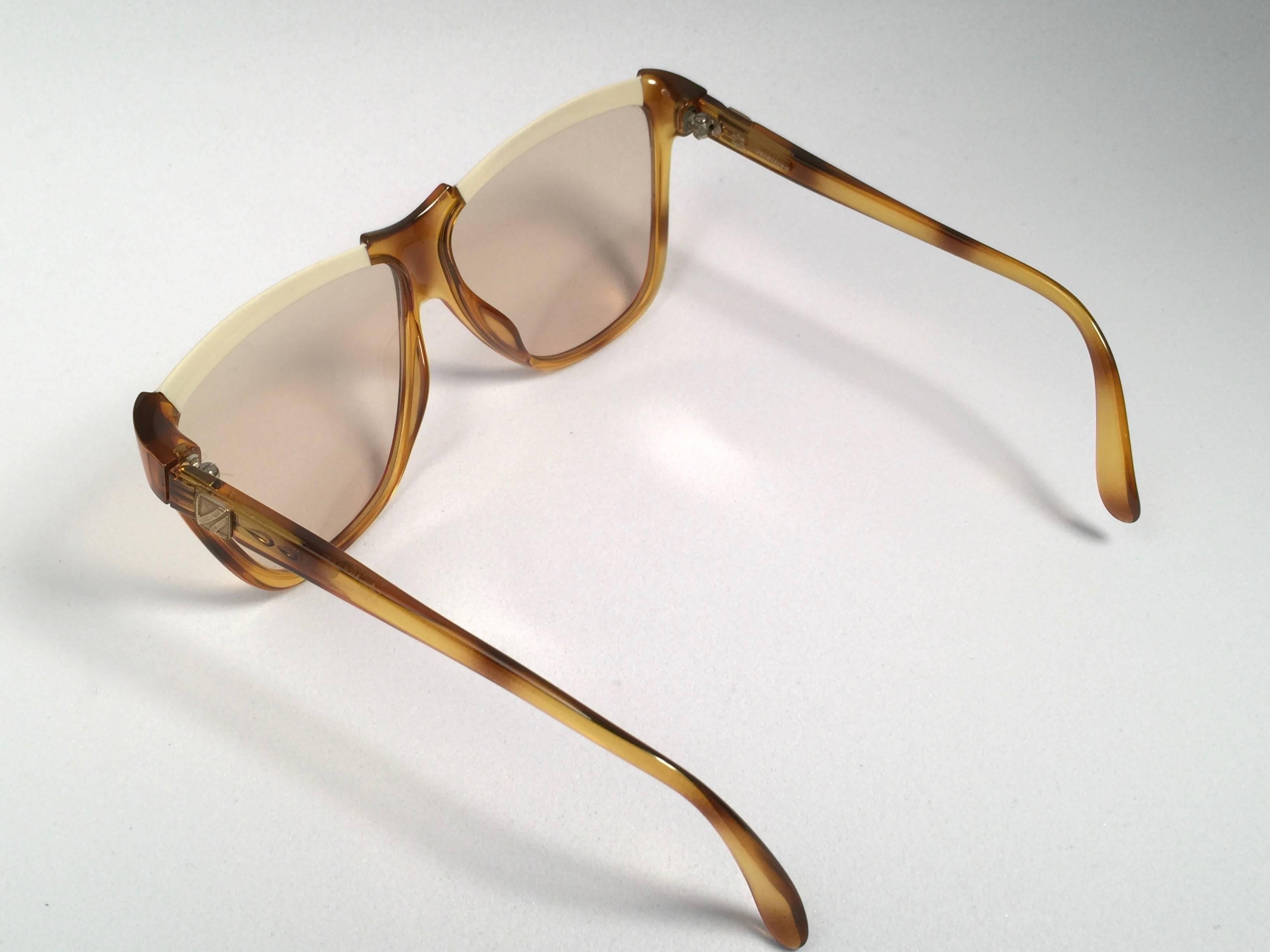 Vintage Viennaline Translucent Beige Oversized Sunglasses Made in Germany 1980's 1