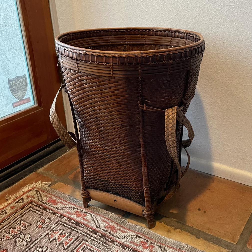 Vintage Vietnamese Backpack Basket For Sale 2
