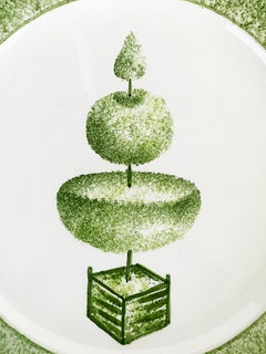 Vintage Vietri Hand Painted Topiary Decorative Plates, Made in Italy, Set of 4