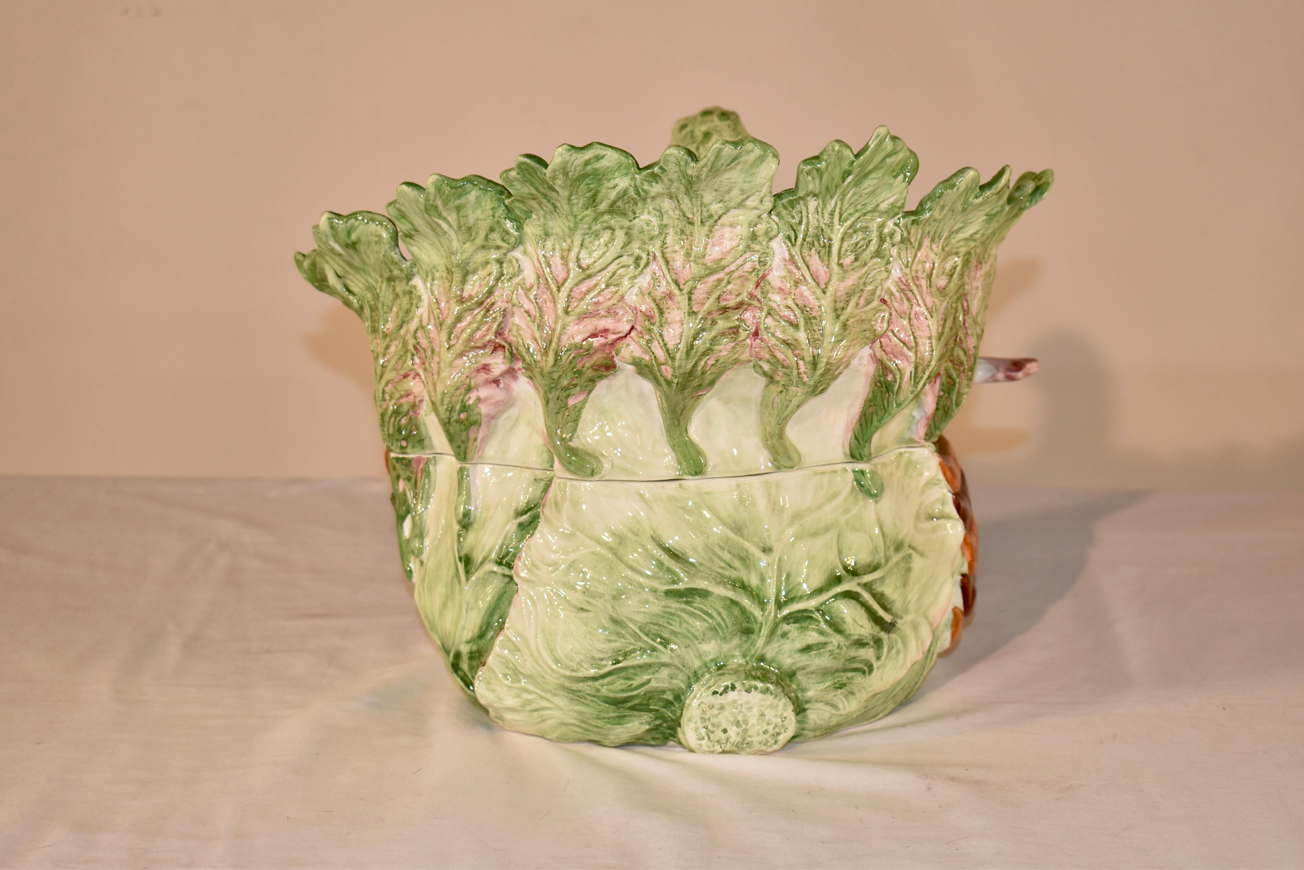 Vintage Vietri Turkey Soup Tureen and Ladle In Good Condition For Sale In High Point, NC