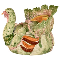 Retro Vietri Turkey Soup Tureen and Ladle