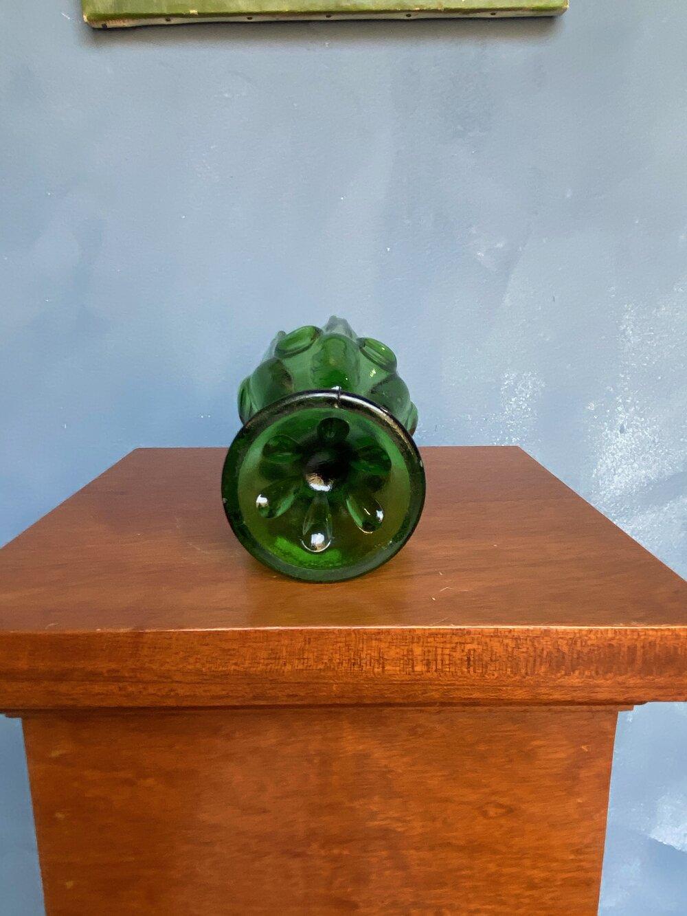 American Vintage Viking Glass Footed Handkerchief Vase in Green