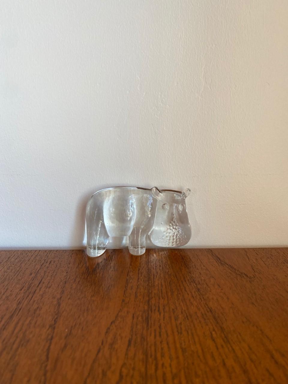 glass hippo figurine