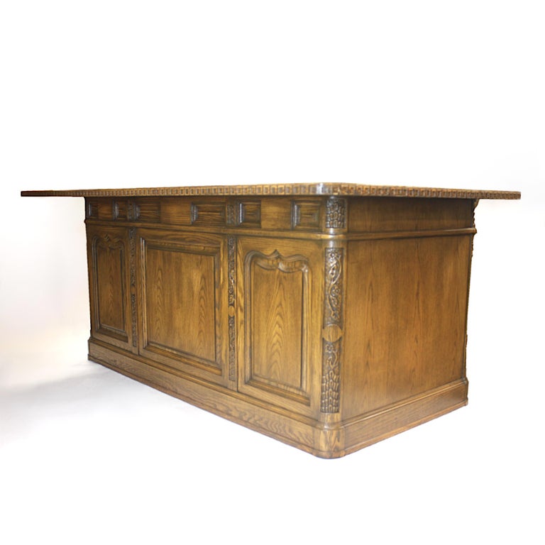 Vintage Viking Oak Executive Desk with Matching Chair by Romweber at