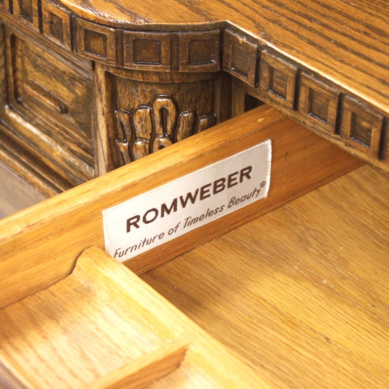 Vintage Viking Oak Executive Desk with Matching Chair by Romweber at