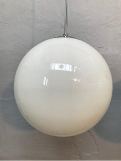 Vintage Vilhelm Lauritzen for Louis Poulsen Opaline Globe Pendent Chandeliersk