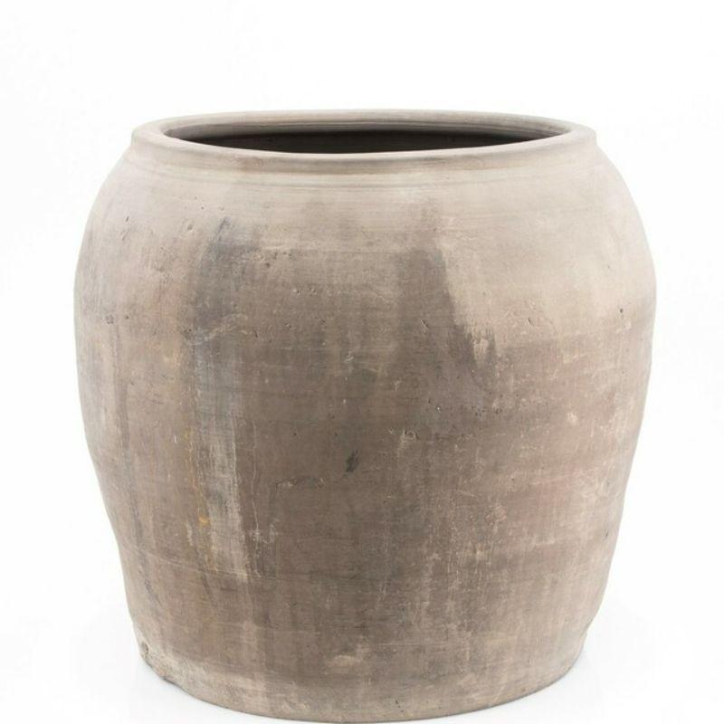 Chinese Vintage Village Pottery Water Jar, Large