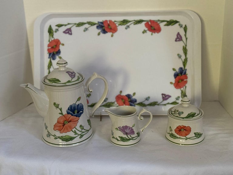 Vintage Villeroy and boch partial tea set Amapola pattern at 1stDibs
