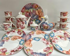 Vintage Villeroy & Boch Gallo Design Bone China Tea Set, Floral 1970s, 23 Pc