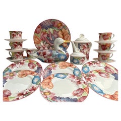 Vintage Villeroy & Boch Gallo Design Bone China Tea Set, Floral 1970s, 23 Pc