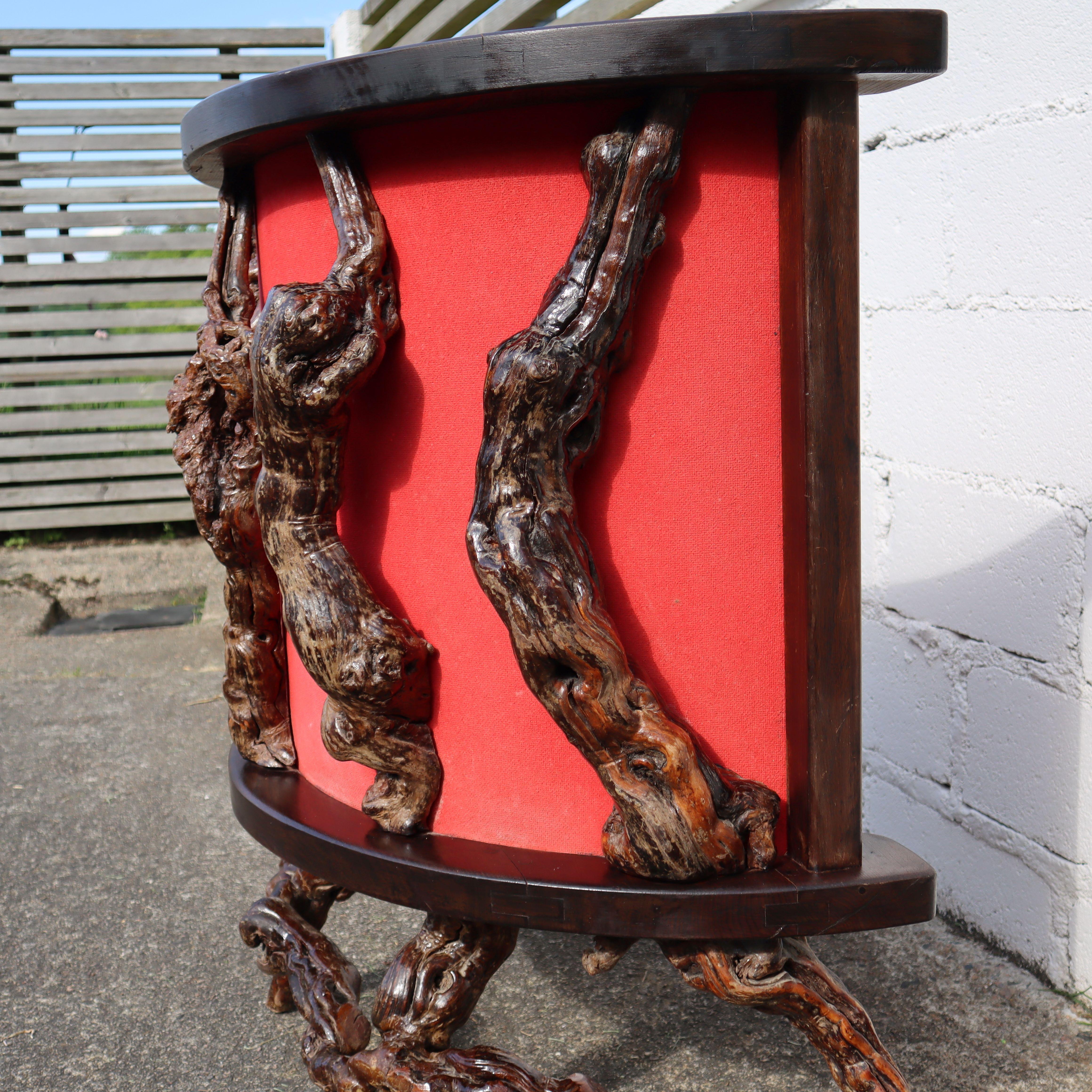 Vintage Vine Wood Branch Bar Ensemble-1 Bar-2 Bar Stools large Wall Shelf 4