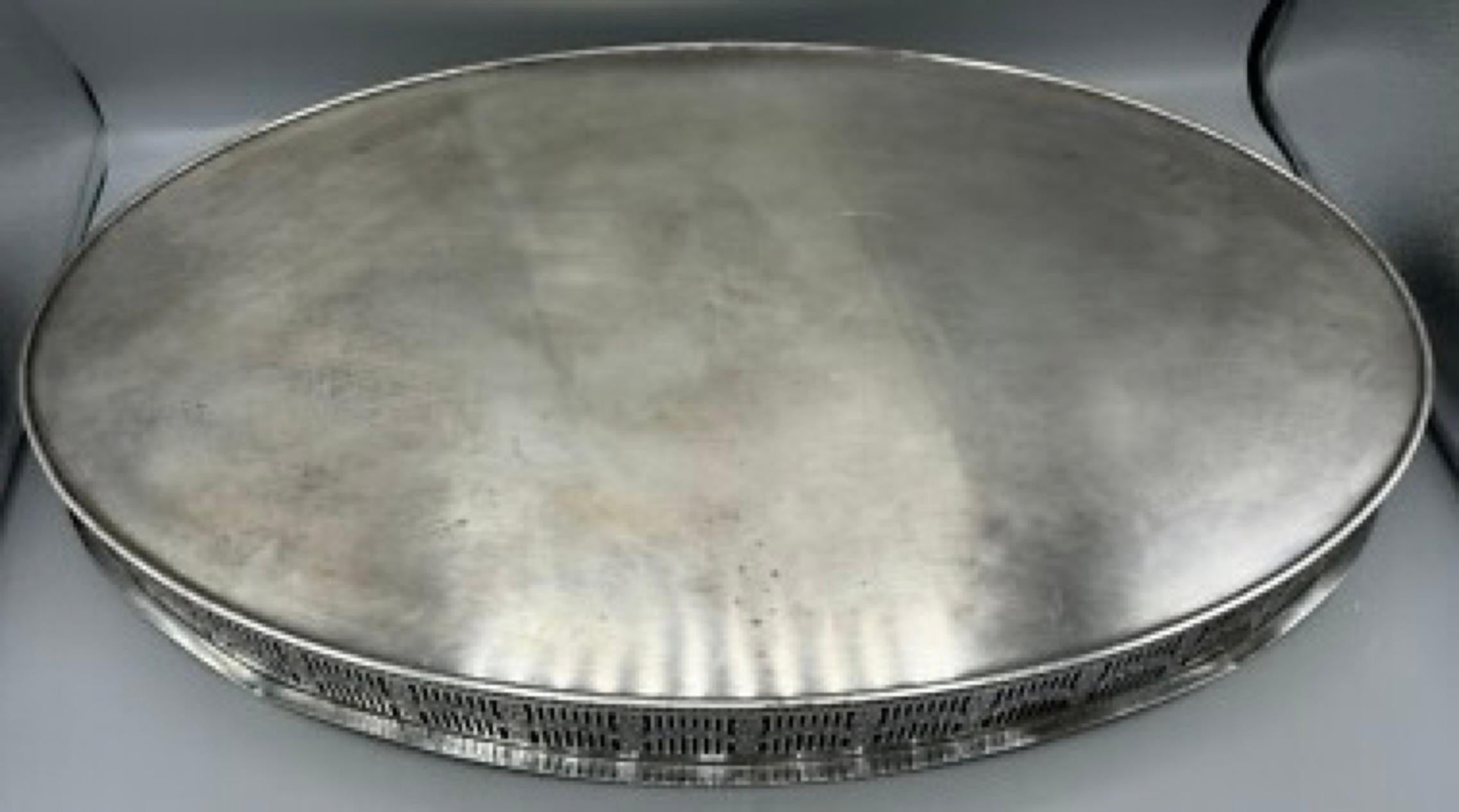 Vintage Viners Alpher Silver Plated Gallery Serving Tray For Sale 8