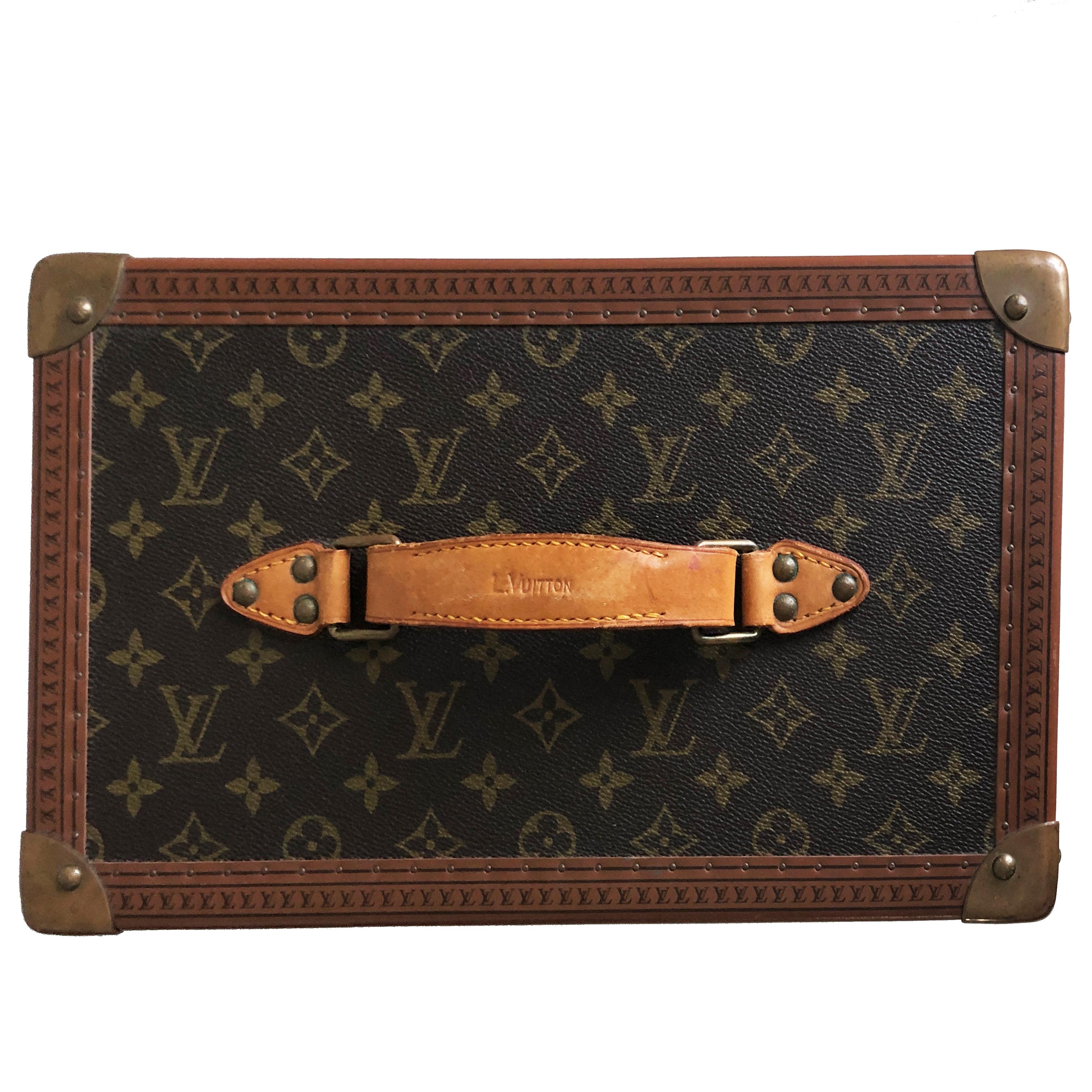 Black Louis Vuitton Boite Pharmacie Monogram Train Case Vanity Travel Bag Vintage 80s