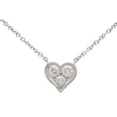 Vintage Vintage Tiffany & Co. Diamond Heart Pendant Set in Platinum