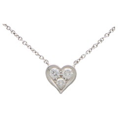 Vintage Vintage Tiffany & Co. Diamond Heart Pendant Set in Platinum