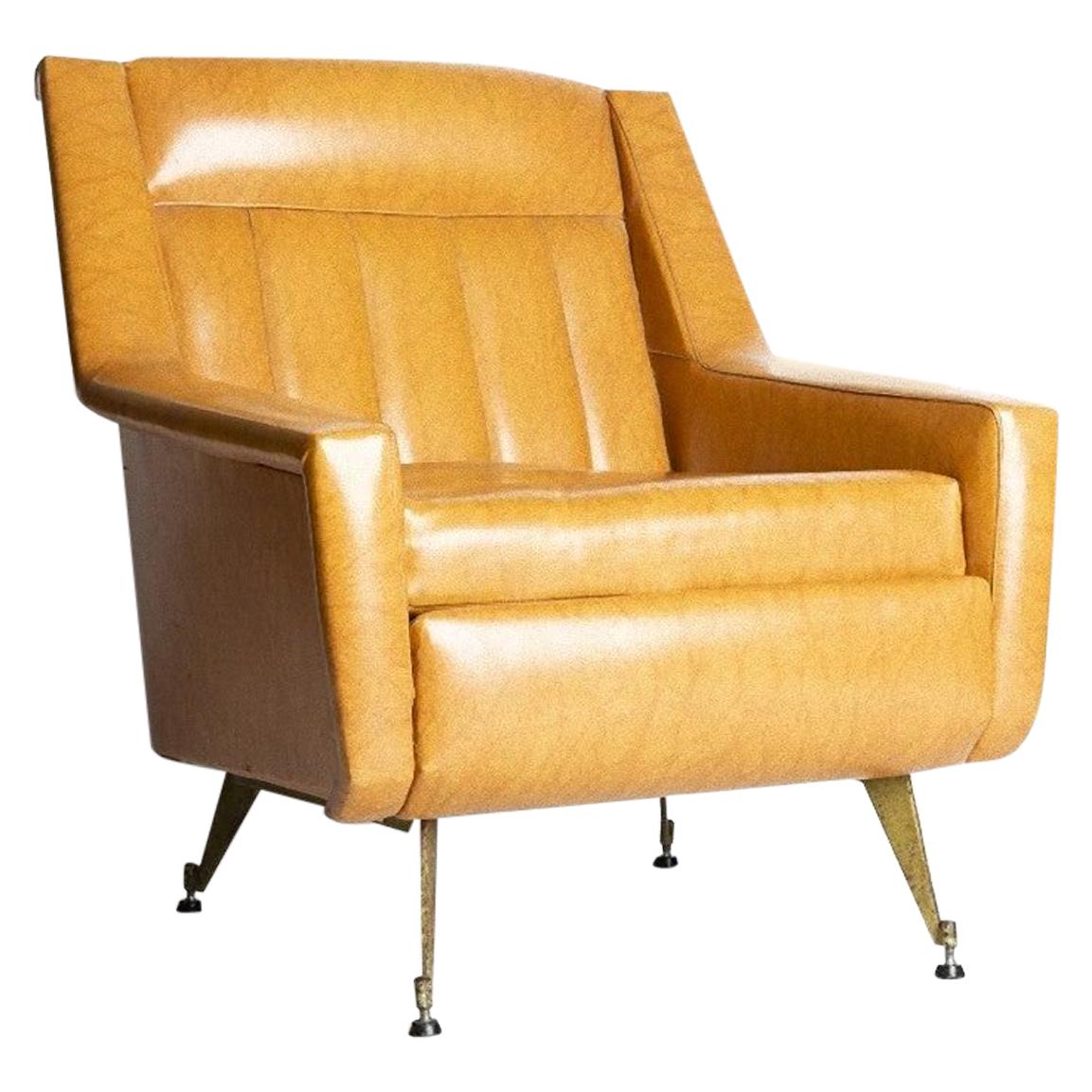 Vintage Vinyl Armchair, Italy, 1950s For Sale