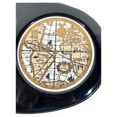 Retro Vinyl Clad Cheese Board with Old World Map Ceramic Tile Cutting Surface